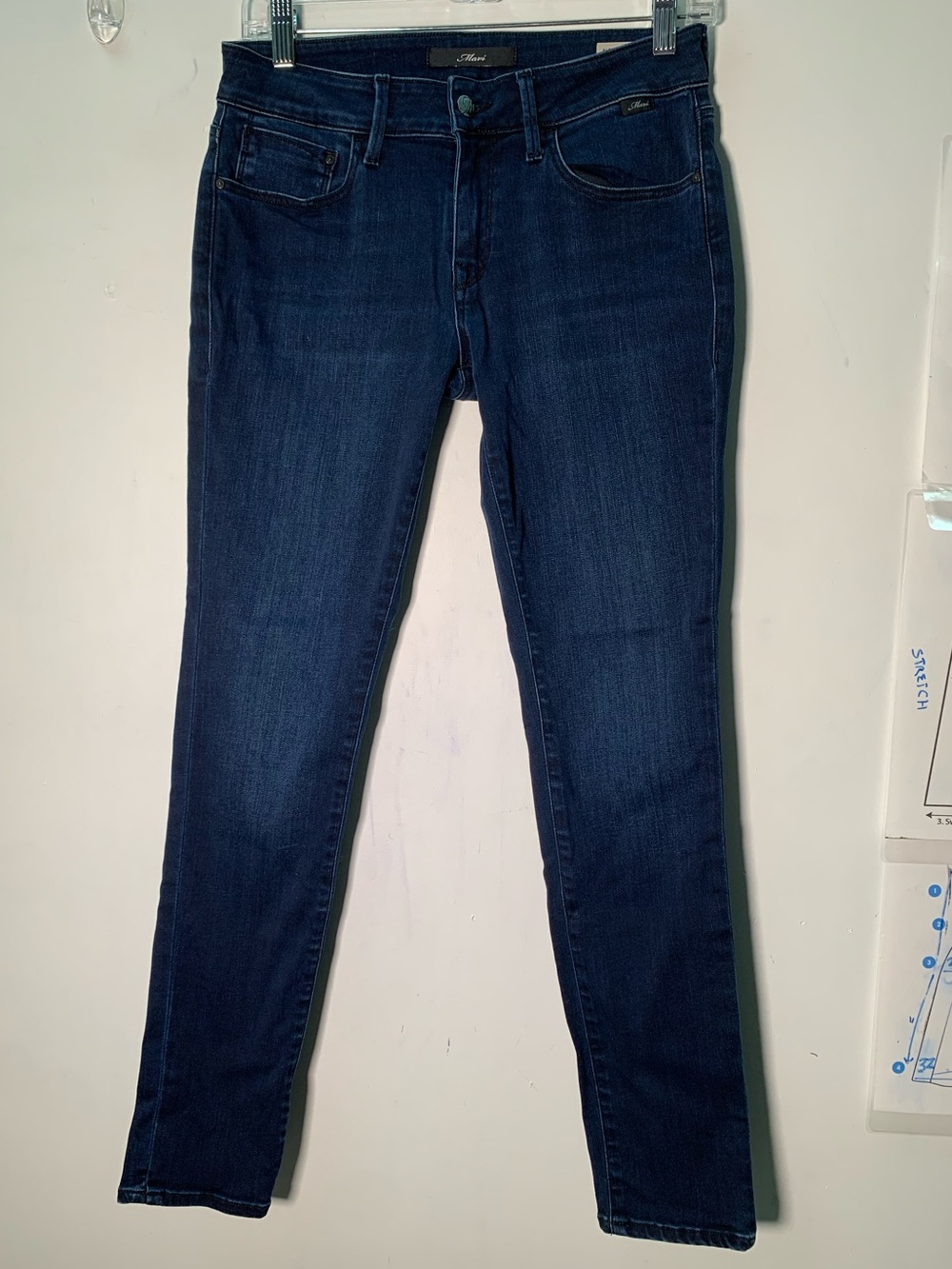 Mavi Alexa Skinny Jeans Mid Rise Dark Wash Stretch Denim Blue Pants Size 27 x 30